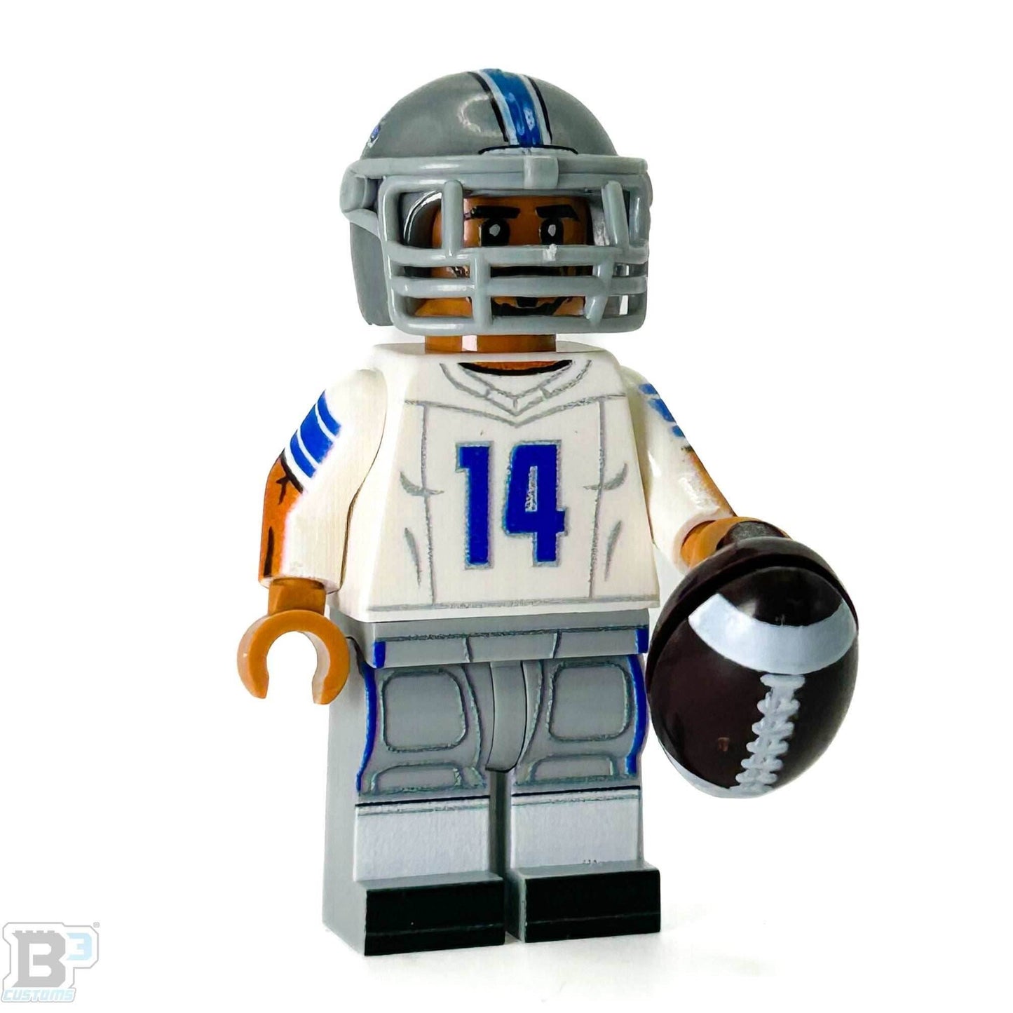 #14 WR St. Brown Detroit Football Player Minifig - B3 Customs -
