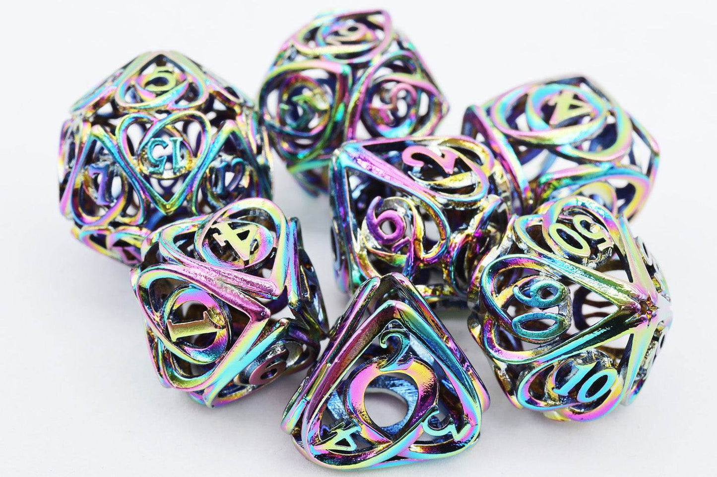 Hollow Hearts: Burnt Opal - Metal RPG Dice Set -
