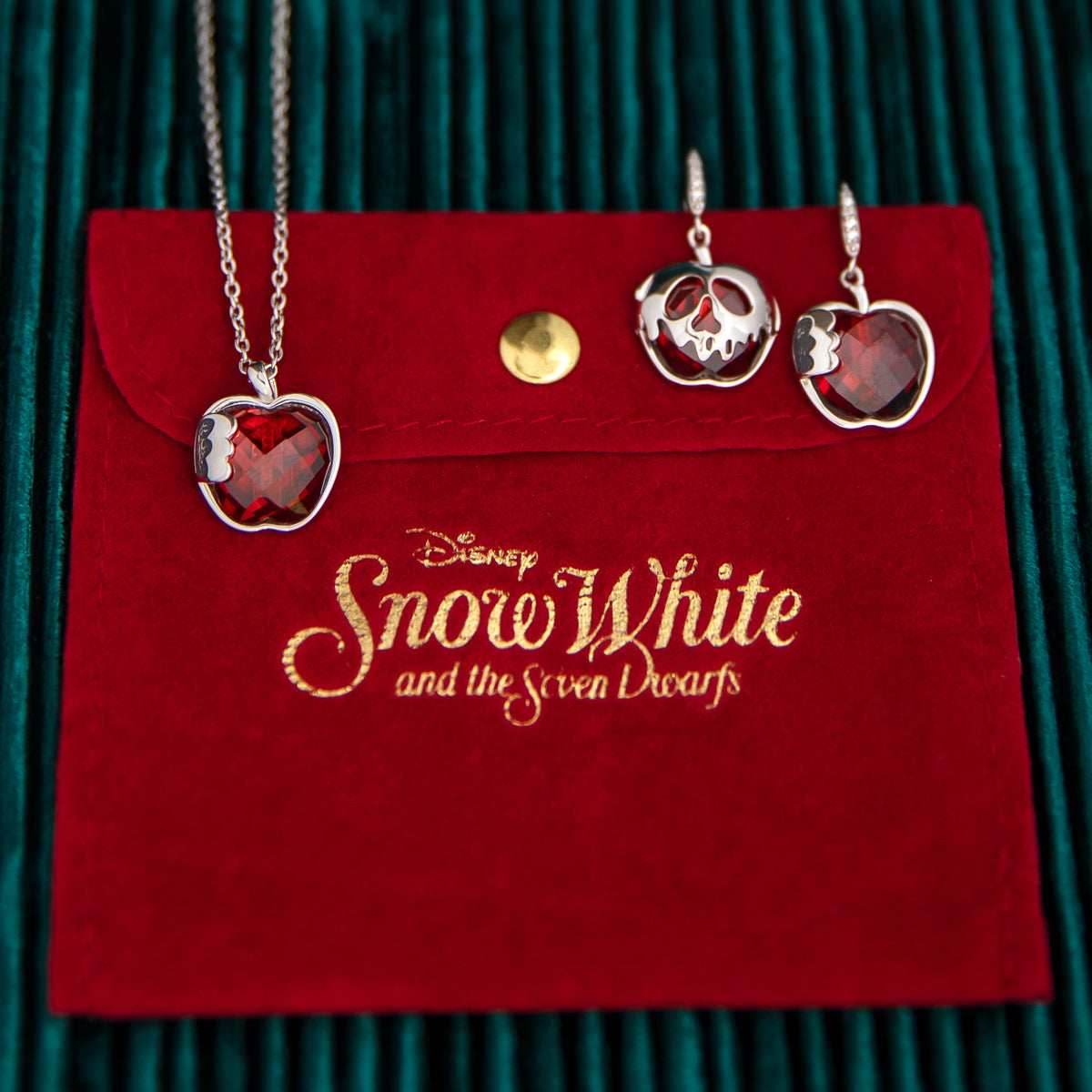 Disney X RockLove SNOW WHITE Crystal Take a Bite Apple Necklace -