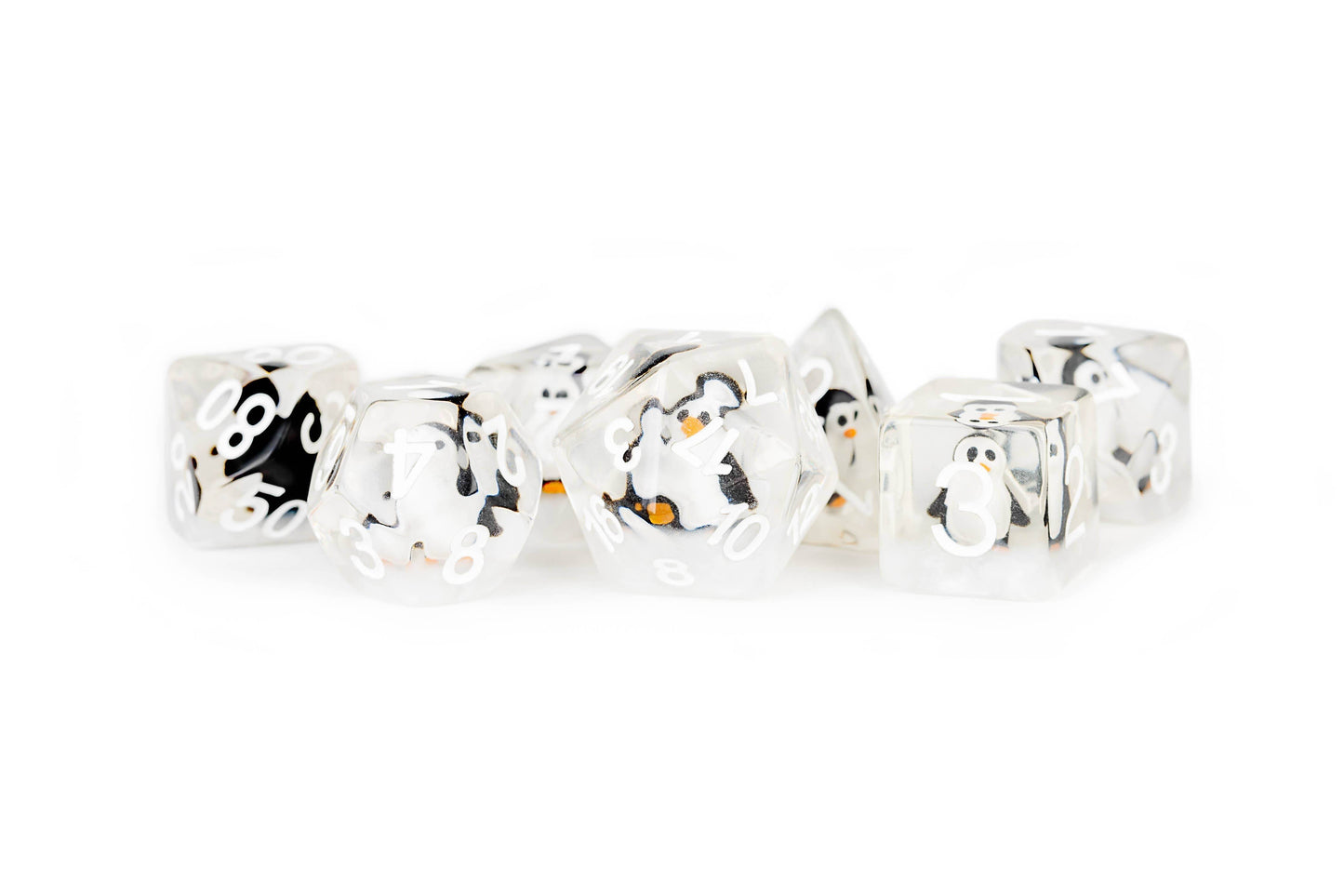 Penguin Dice Resin Polyhedral Dice Set: Perfect for DND Game -