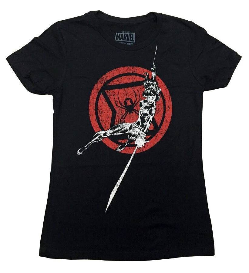 Black Widow Attack Marvel Comics Juniors T-Shirt - S