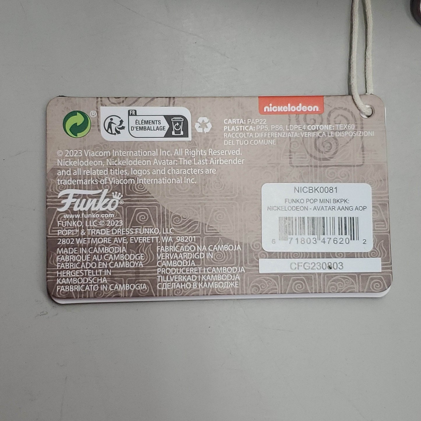 FUNKO Pop Avatar The Last Airbender Mini Backpack Nickelodeon NIBK0081 -