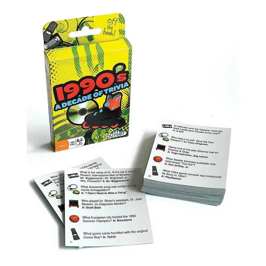 1990s A Decade of Trivia Card Game Outset -
