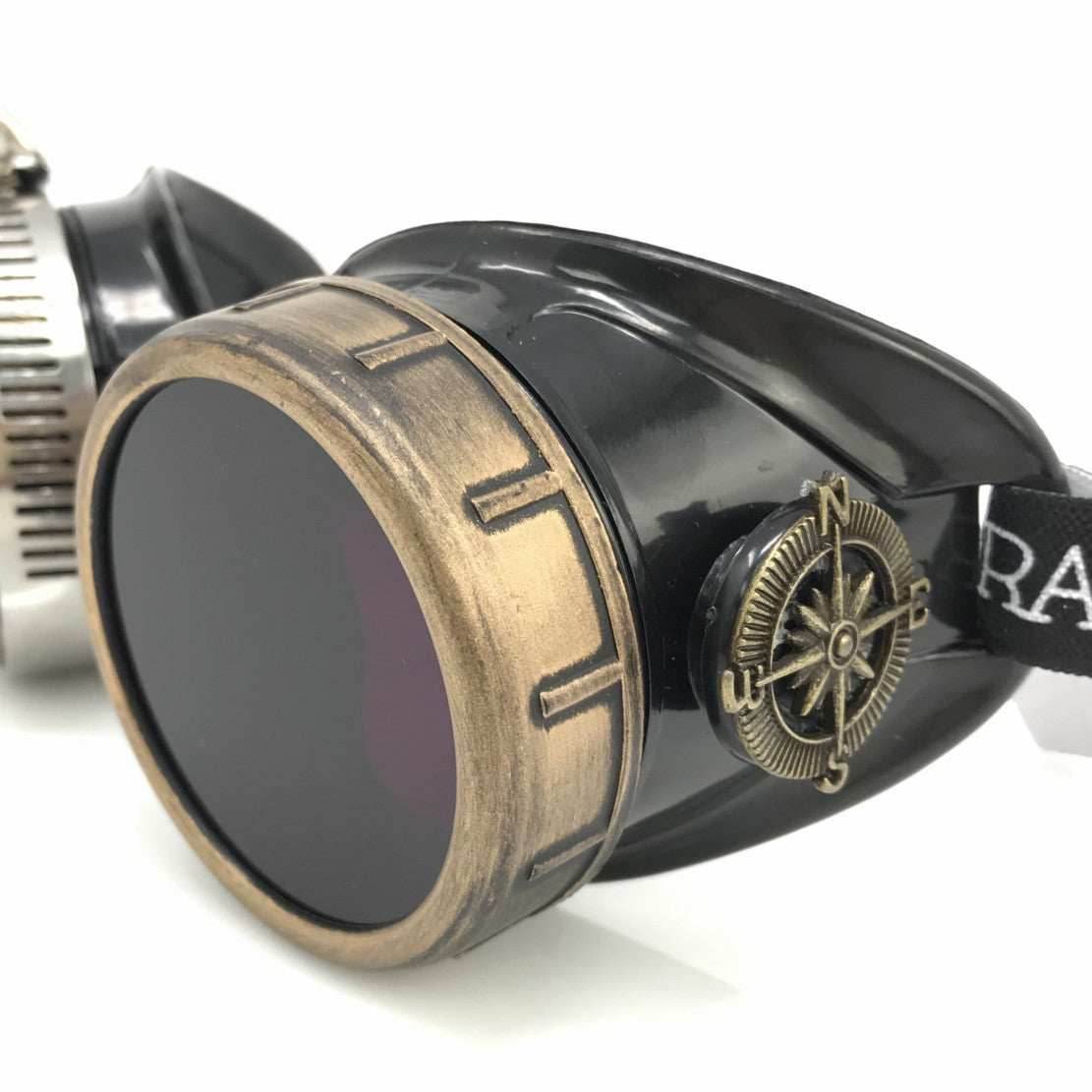 Steampunk Goggles with magnifying loupes purple lenses -