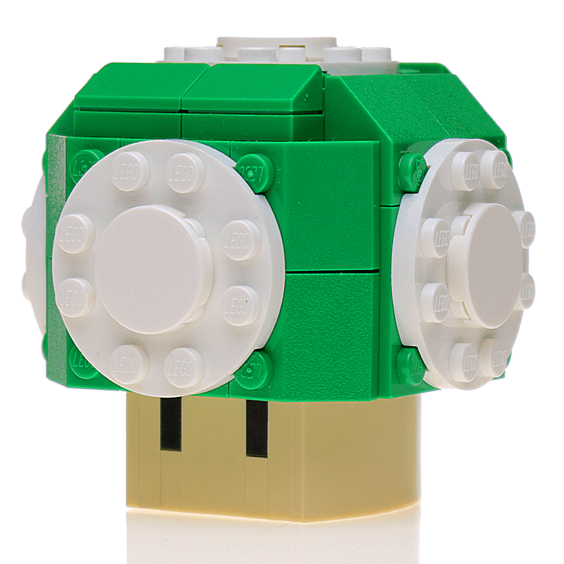 Green Power Mushroom made from LEGO parts - B3 Customs -