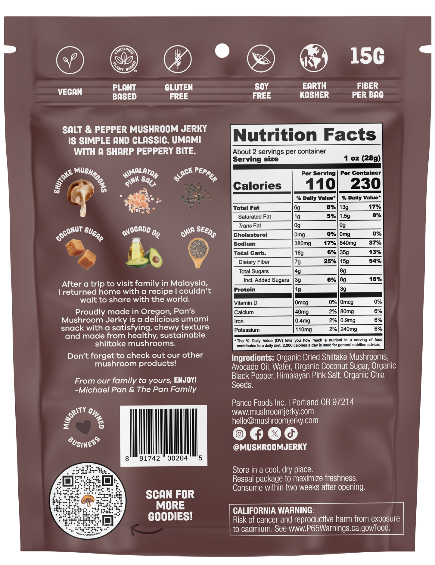 Salt & Pepper Mushroom Jerky