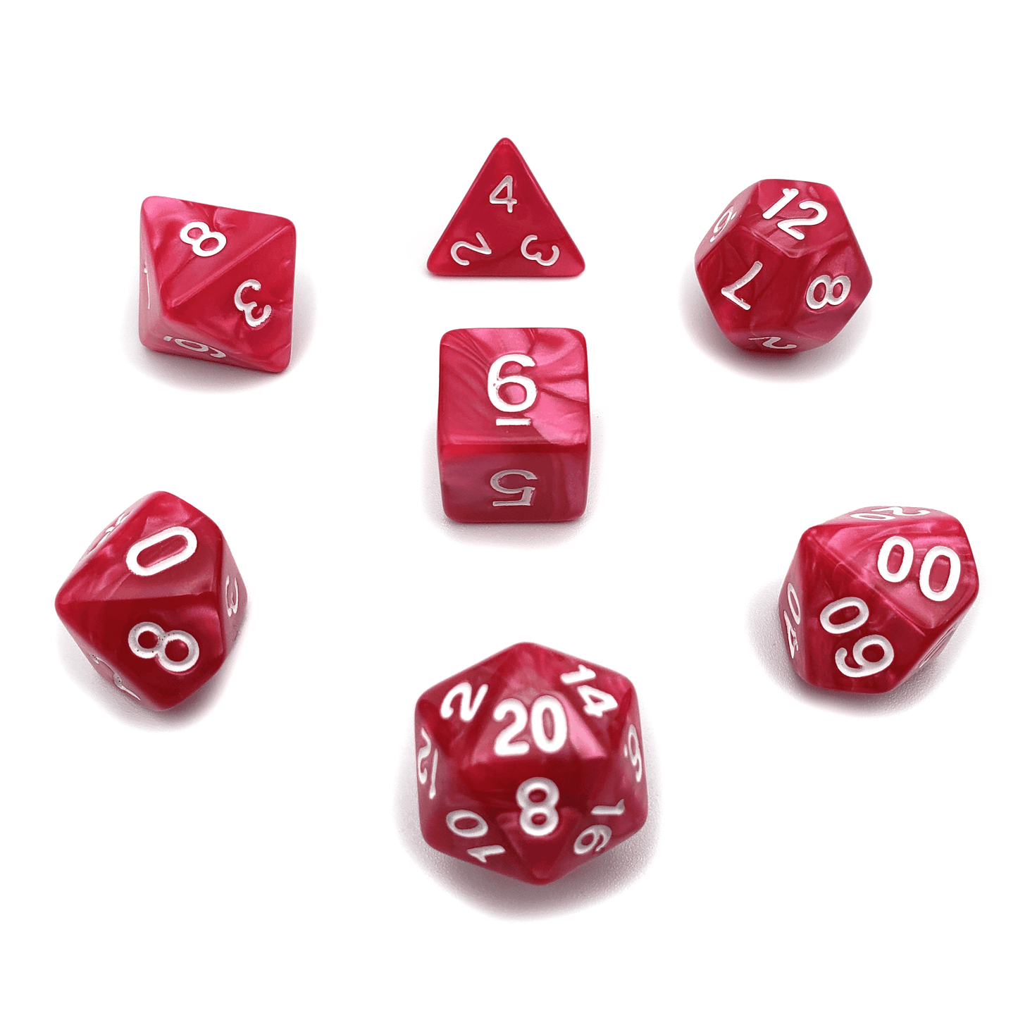 Rose Garden - 7 Piece DnD Dice Set | Acrylic RPG Gaming Dice -
