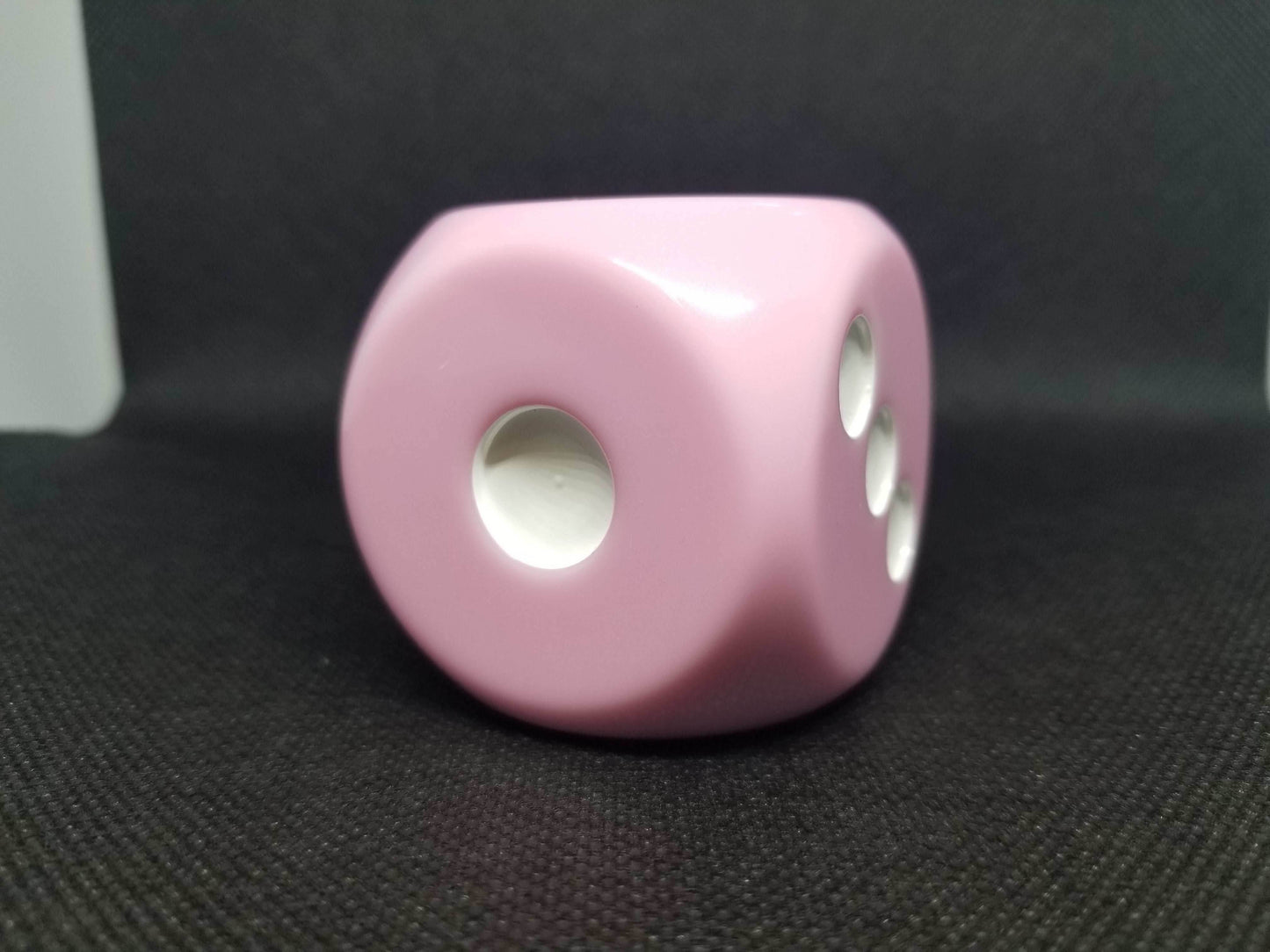 Pink 50mm d6 with White Pips Jumbo Pipped Dice -