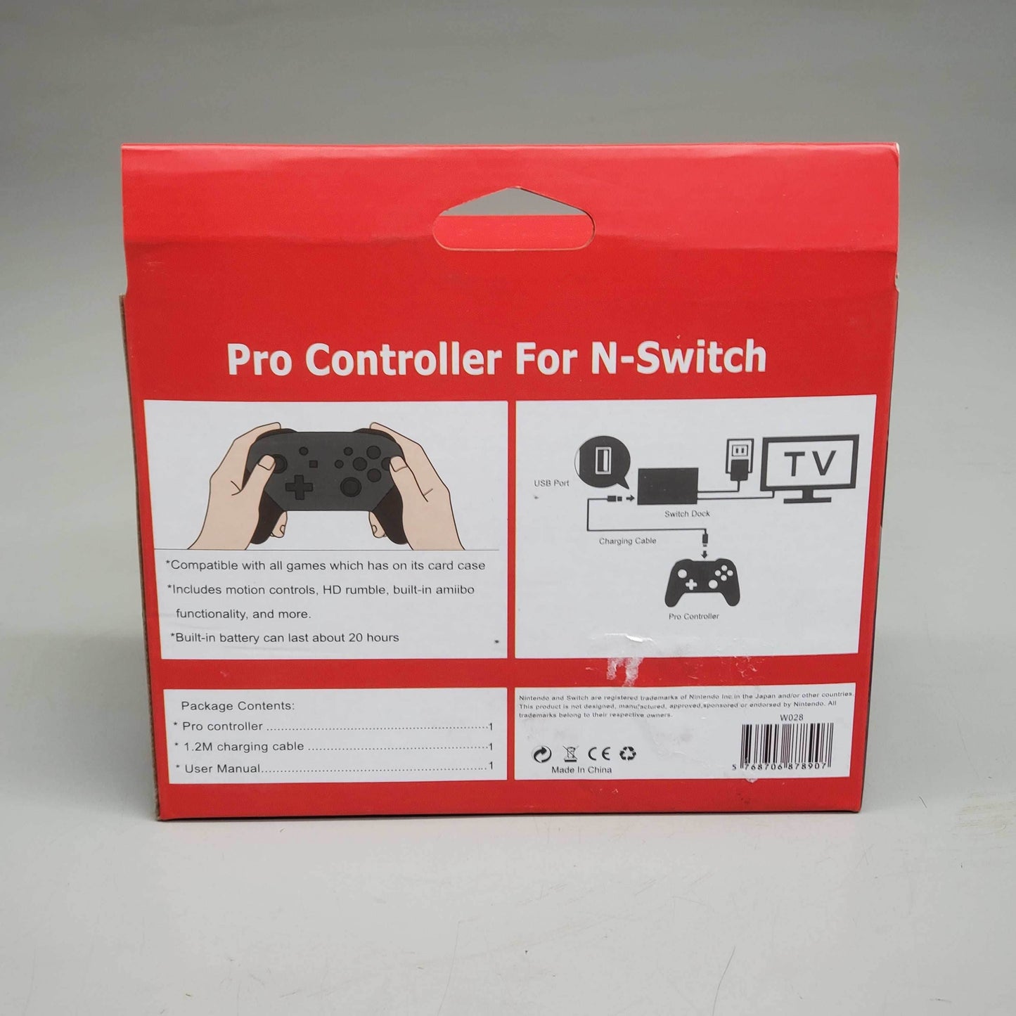 HARGA Pro Controller for Nintendo Switch Wireless & Rechargeable W028 -