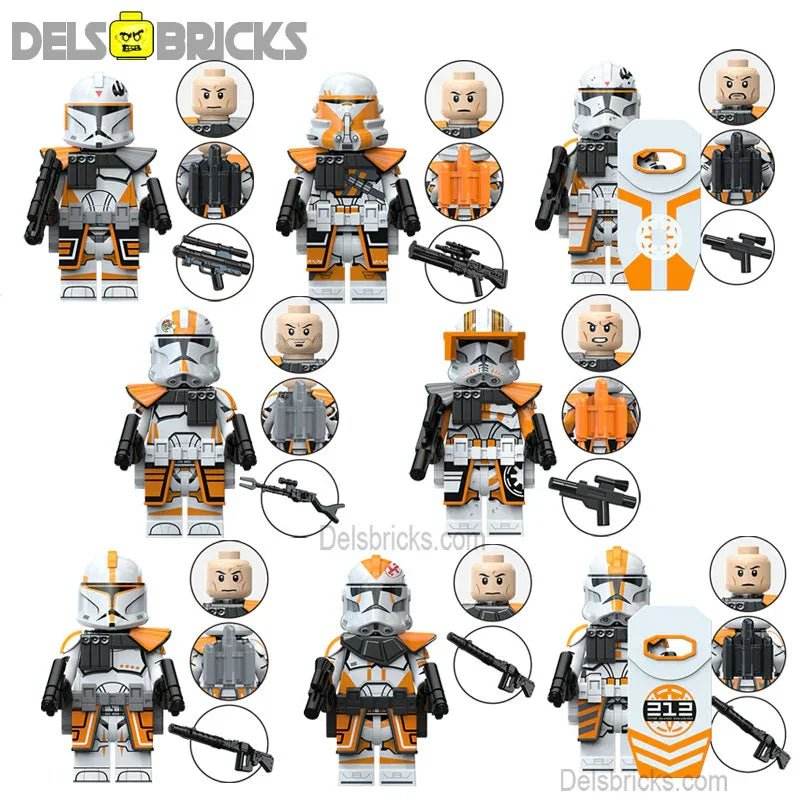 212th Battalion Clone Troopers set of 8 Star Wars Lego Minifigures Custom Toys -