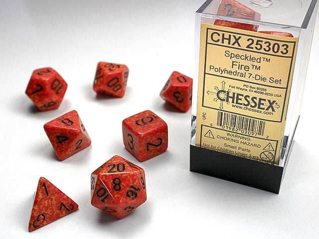 Speckled® Polyhedral Fire 7-Die Set Dnd Dice Set CHX25303 Orange/Yellow -