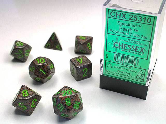 Speckled® Polyhedral Earth 7-Die Set Dnd Dice Set CHX25310 Brown/Black -