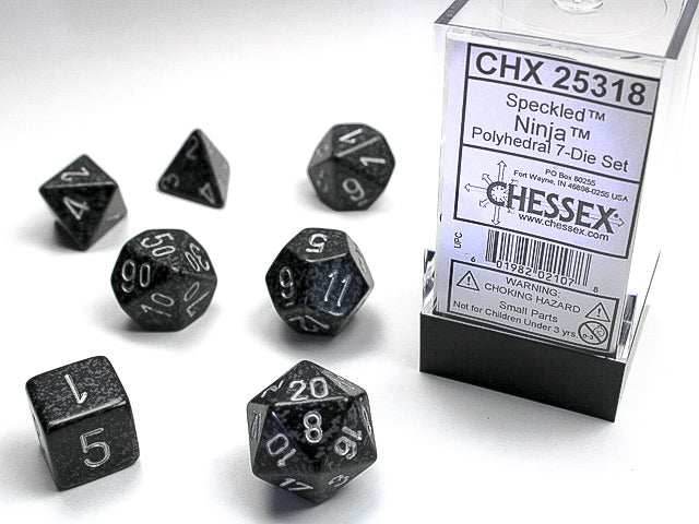 Speckled® Polyhedral Ninja™ 7-Die Set Dnd Dice Set CHX25318 Grey/Black -