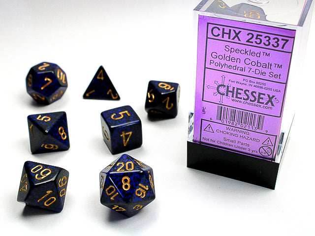 Speckled® Polyhedral Golden Cobalt™ 7-Die Set Dnd Dice Set CHX25337 Black/Purple -