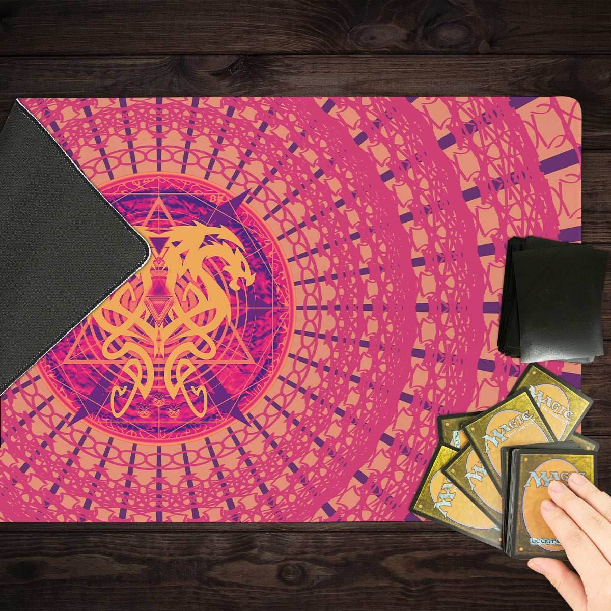 Twin Dragons Tattoo Playmat - Standard Playmat / Gradient / Plain