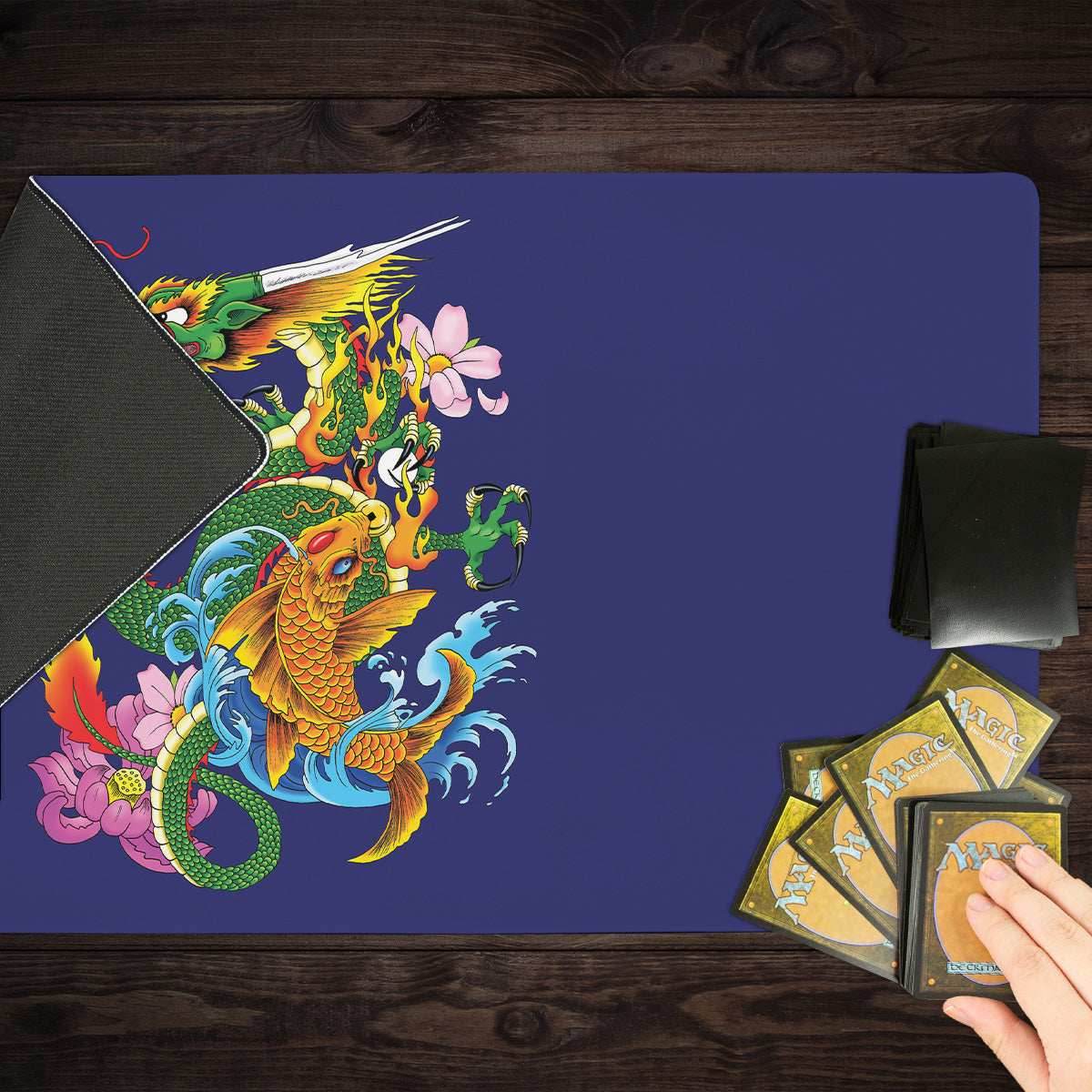Dragon And Koi Playmat - Standard Playmat / Plain