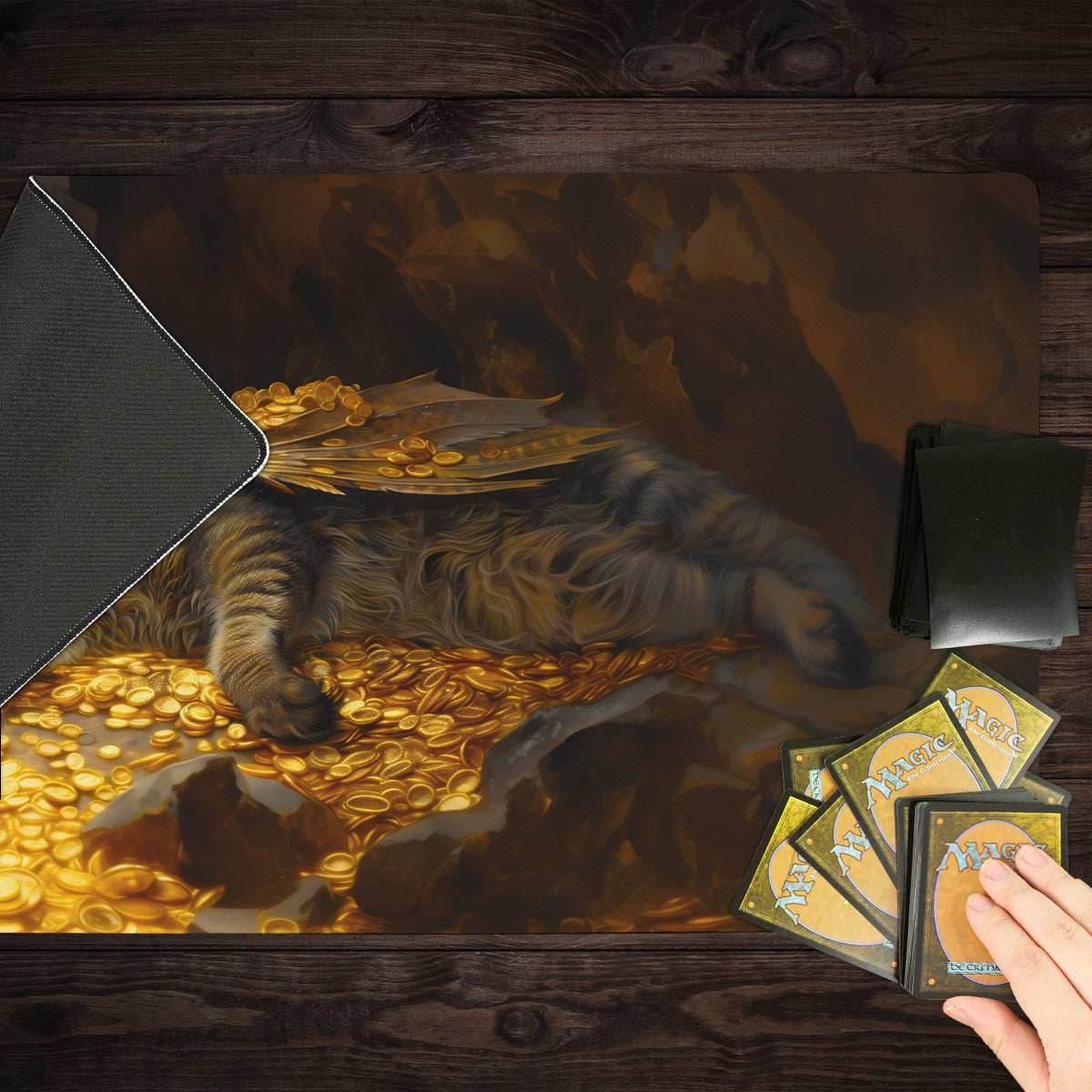 Cat Dragon's Hoard Playmat - Standard Playmat / Plain