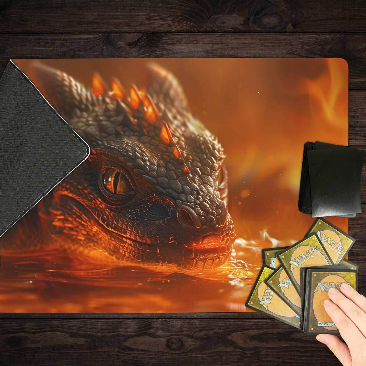 Baby Lava Dragon Playmat - Standard Playmat / Plain