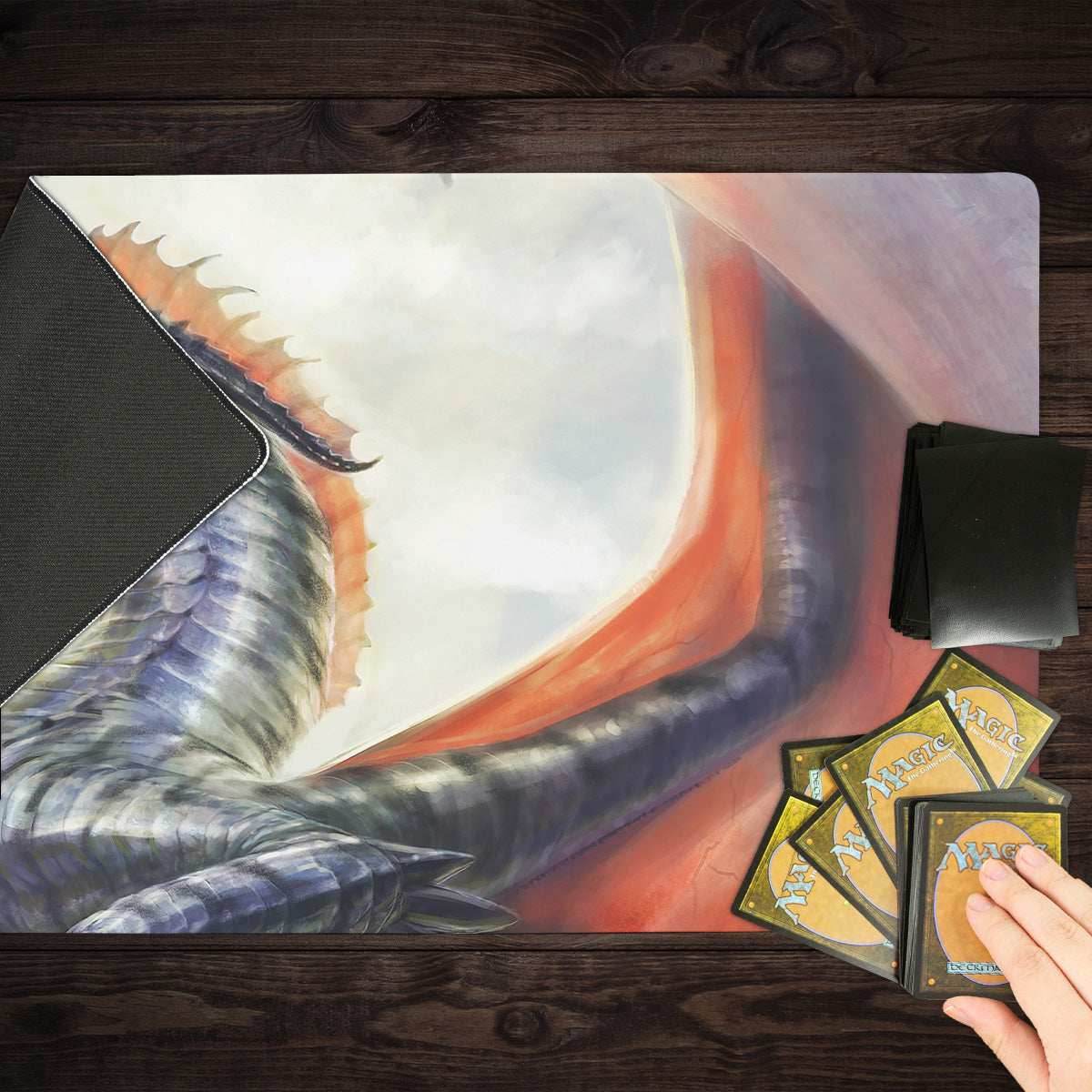 Adult Silver Dragon Playmat - Standard Playmat / Plain
