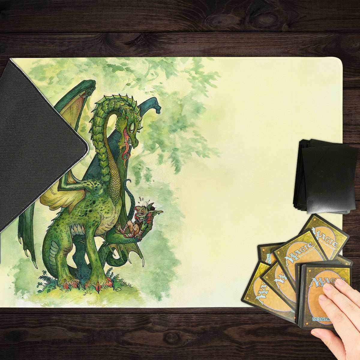 Young Green Dragon Playmat - Standard Playmat / Plain