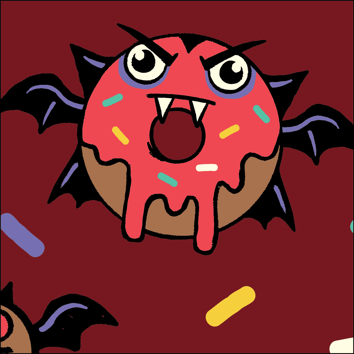 Vampire Donut Crew Socks -