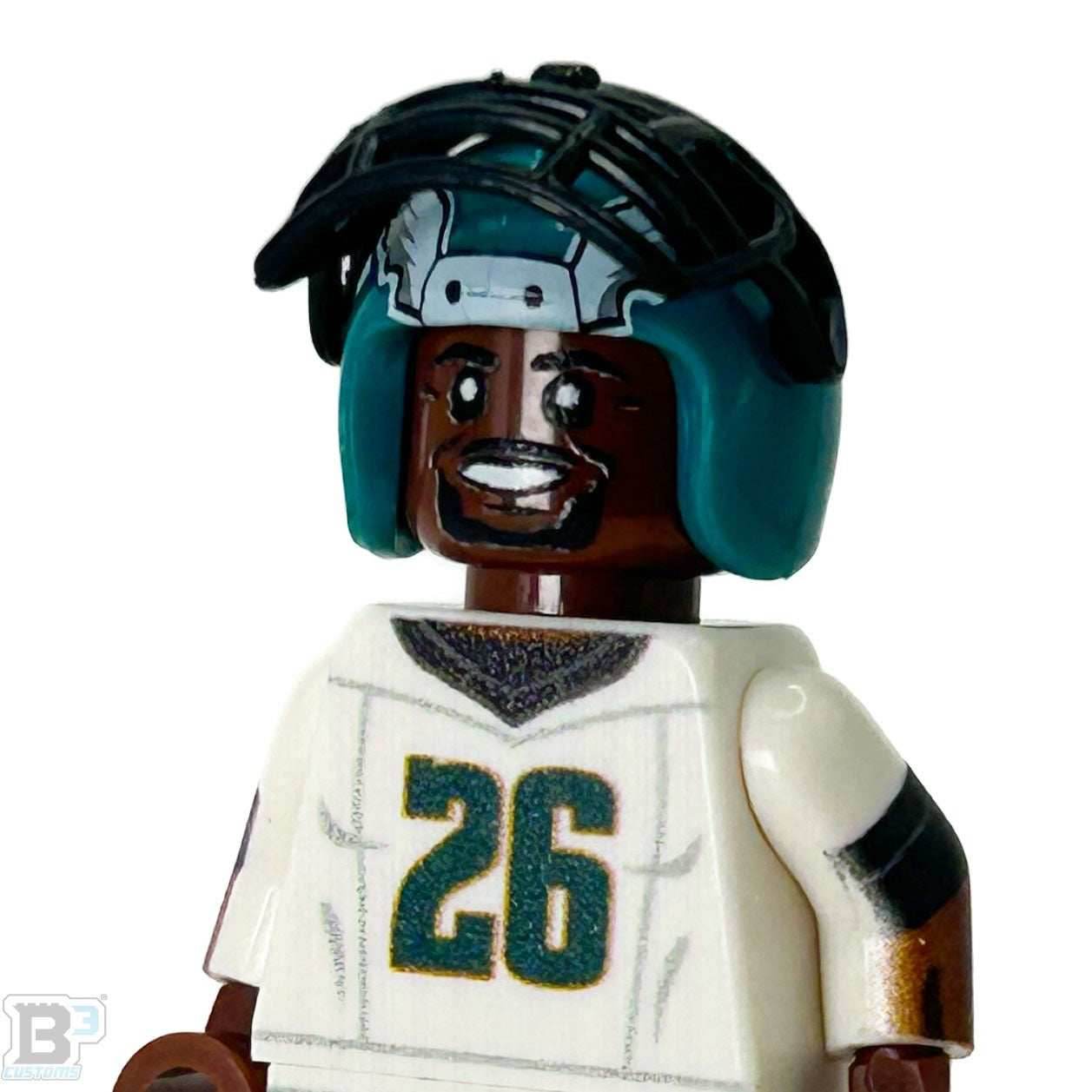 #26 RB Barkley Eagles Football Player Minifig made using LEGO parts - B3 Customs -