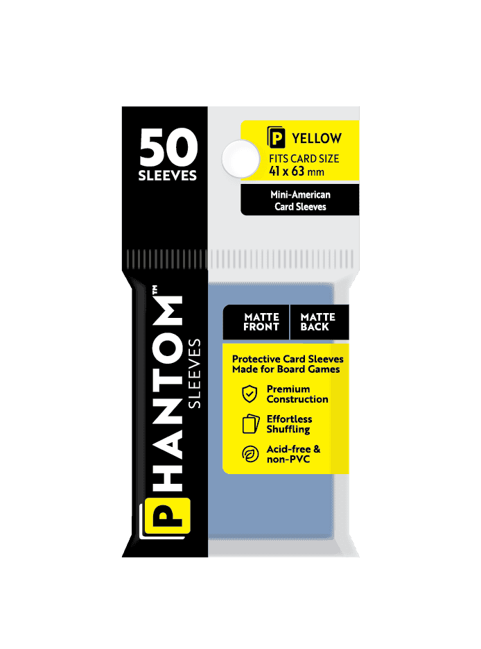 Phantom Sleeves: Yellow Size (41mm x 63mm) 50 ct - Matte Front / Matte Back