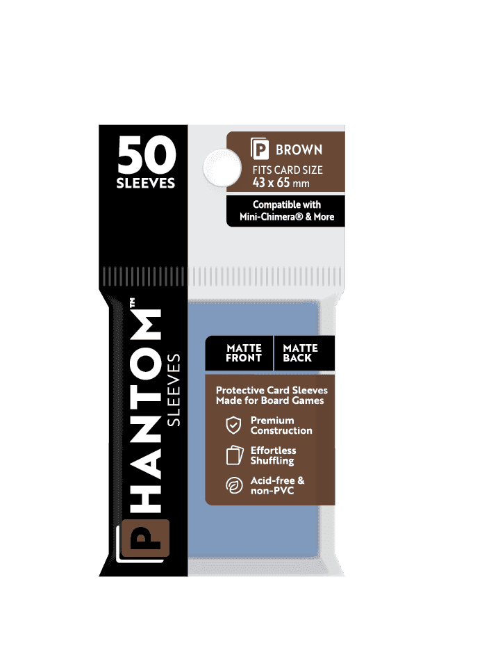 Phantom Sleeves: Brown Size (43mm x 65mm) 50 ct - Matte Front / Matte Back