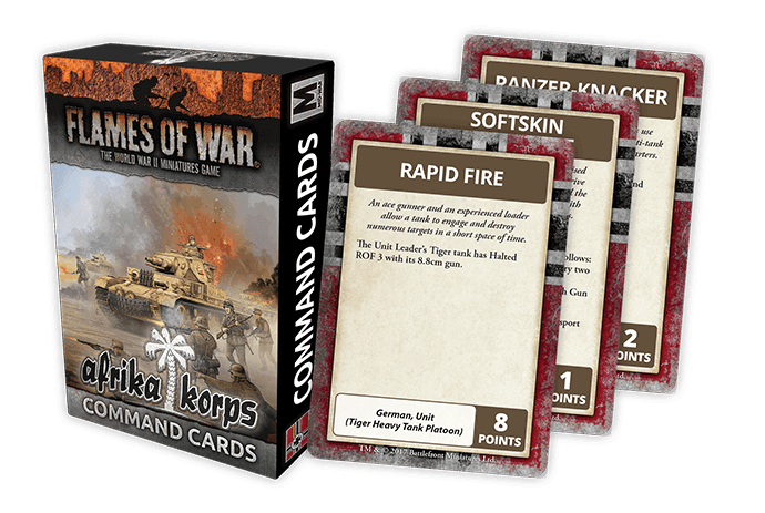 Flames of War: German Afrika Korps Command Cards -