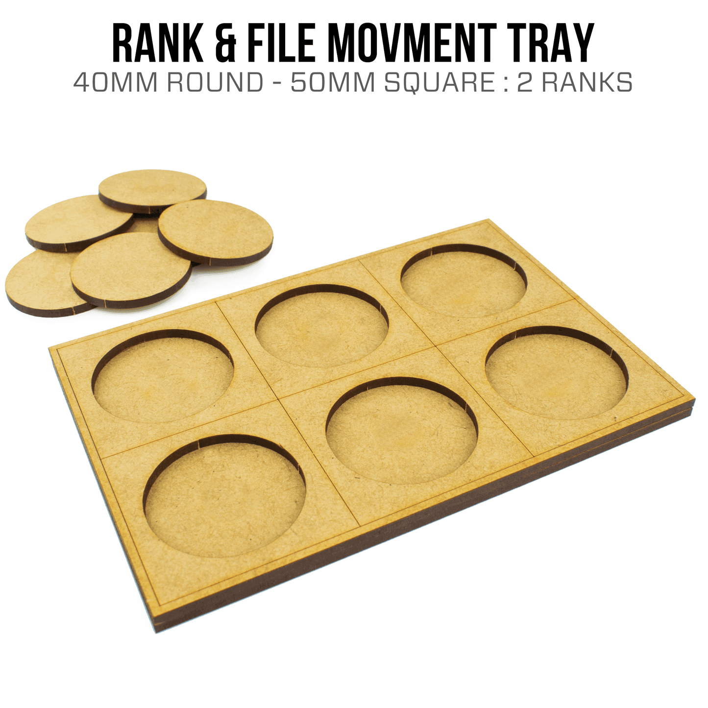 40mm Circle (50mm Square) Movement Trays - 2 / 3 / Blank