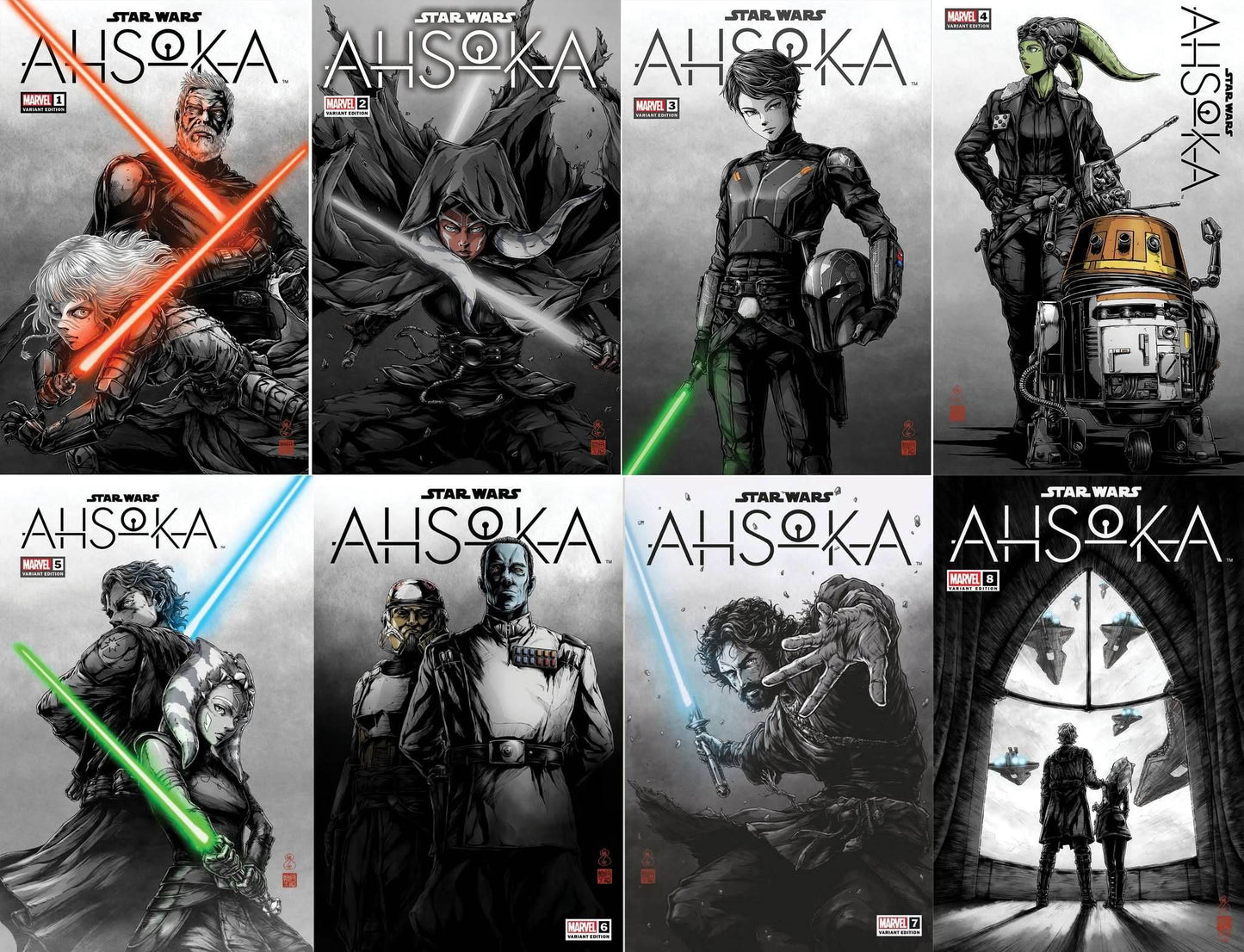 STAR WARS AHSOKA | TAKASHI OKAZAKI LIMITED TRADE EDITION (ISSUES 1-8 SET) -
