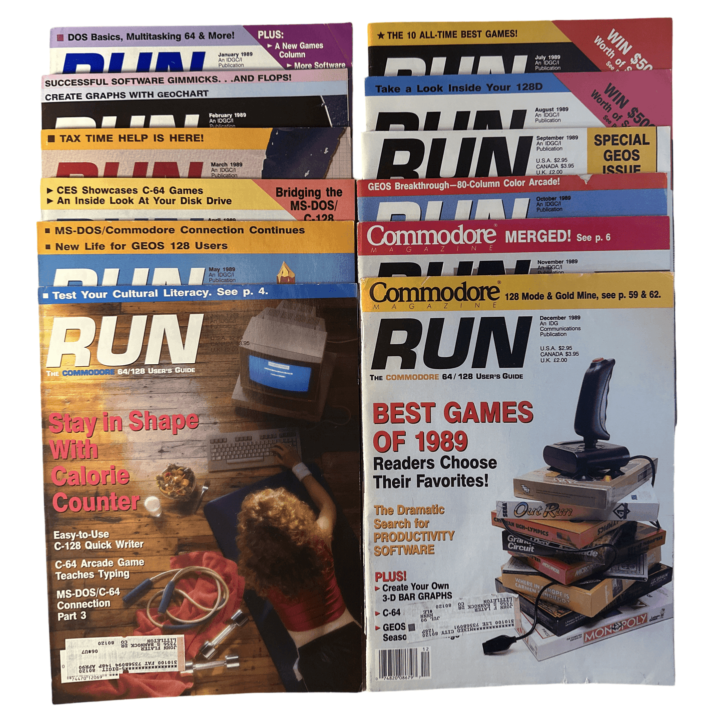 Commodore Run Magazine 1989 Back Issue(s) C64 C128 VIC-20 Commodore 64 Magazine -