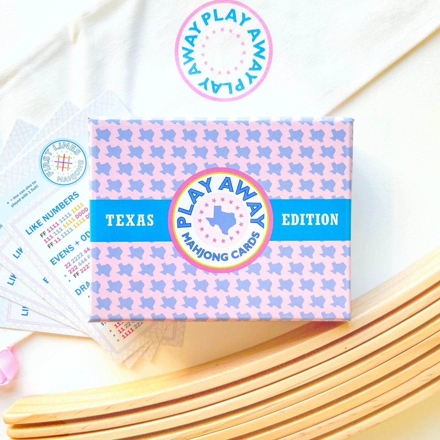 Play Away Mahjong Cards: Texas Edition - Deck + Racks + Rack Bag + First Lines