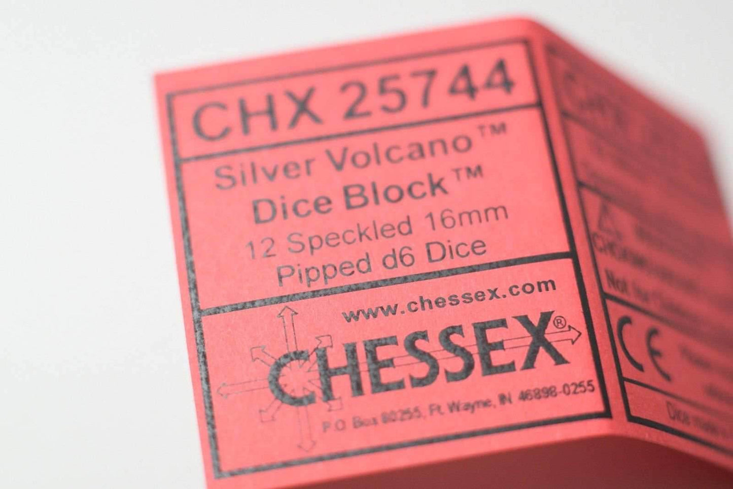 Silver Volcano Speckled 16mm D6 Pipped -