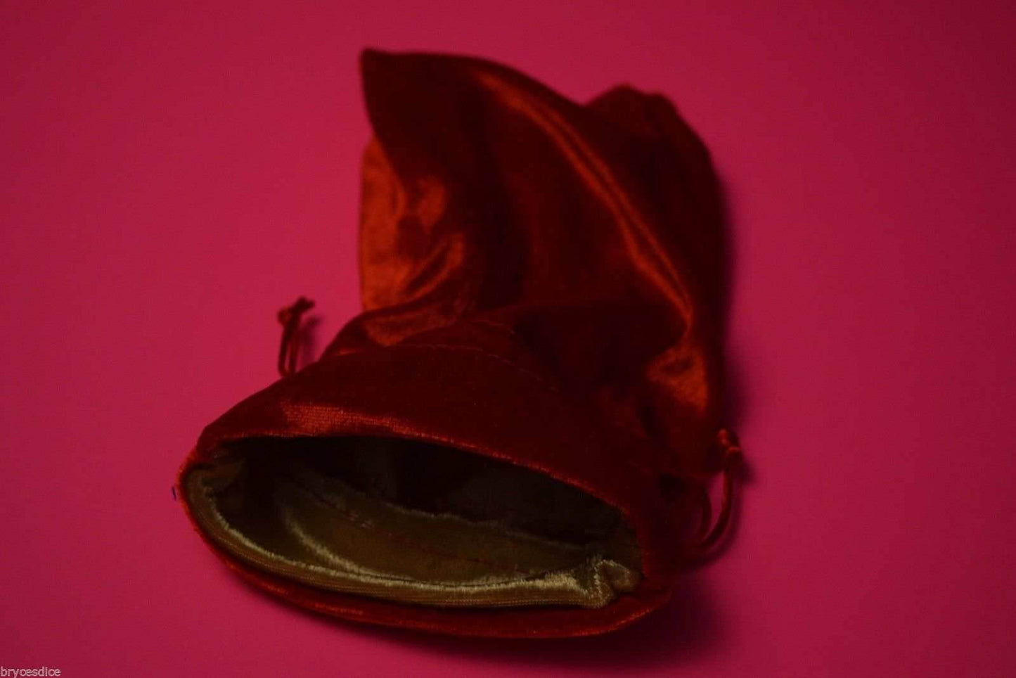 Large Red Velvet Gift Bag RPG Game Dice Bag w/ GOLD Velvet Lining Counter Pouch -