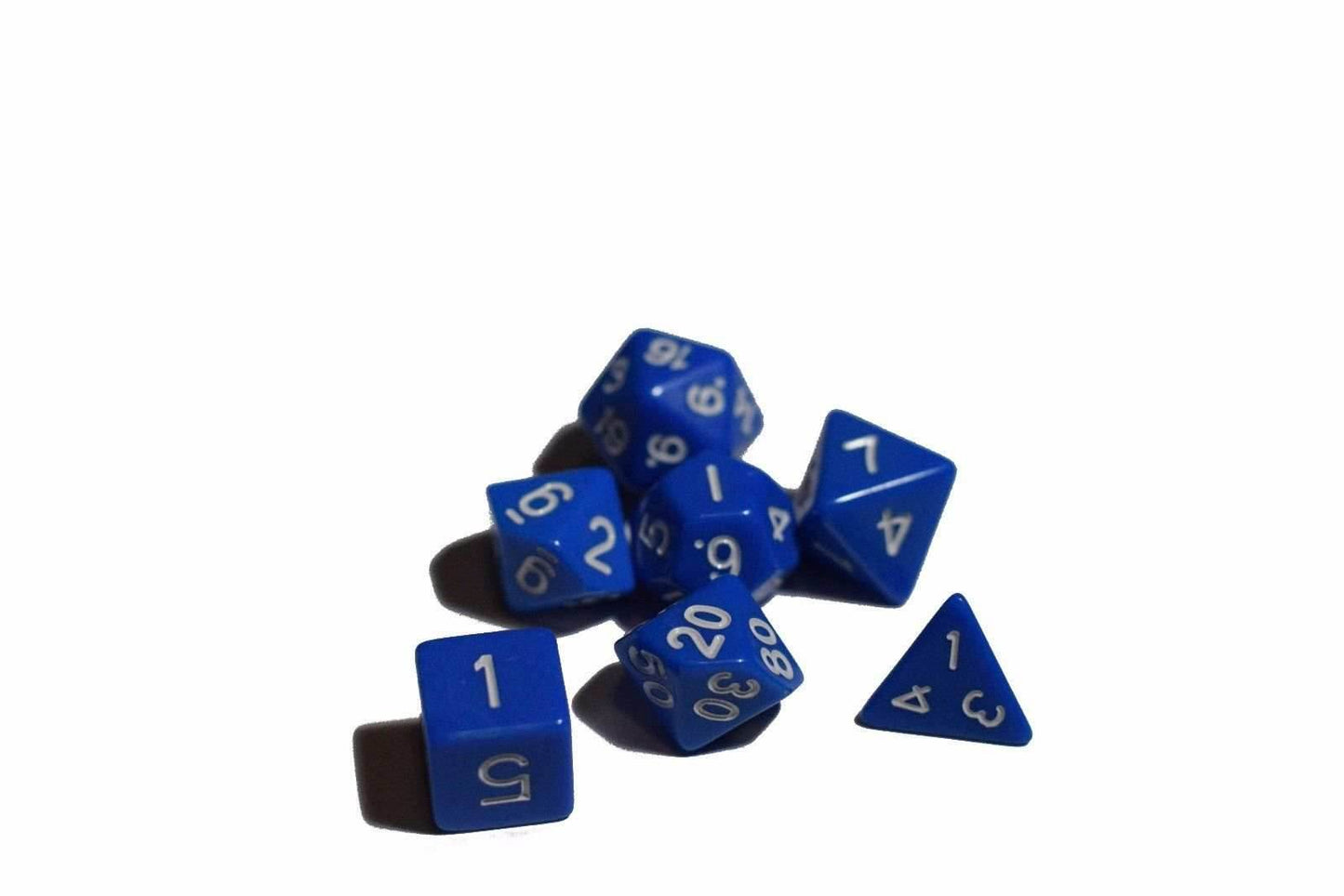 Blue Opaque 7 Die Set Polyhedral Dice by BrycesDice RPG Magic D&D Unique Roll -