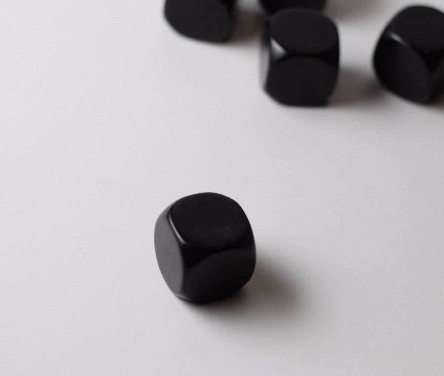 (Sold by Piece) Blank Black Dice / Counting Cubes 16mm D6 Square RPG Gaming Dice DIY -