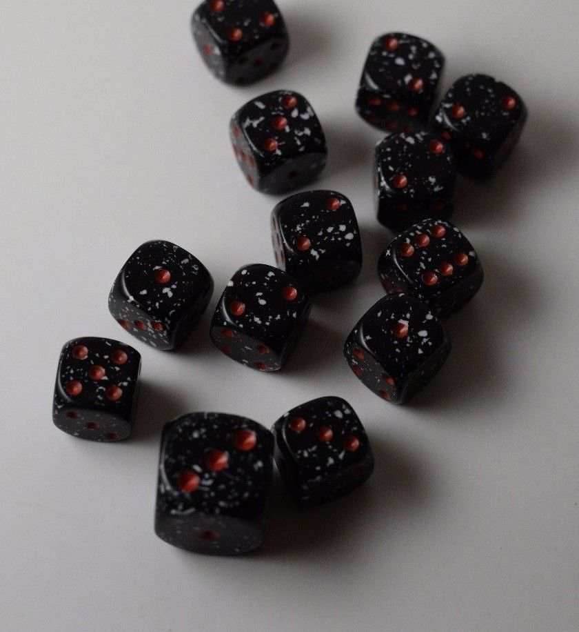 Space Speckled 12mm Dice pipped -