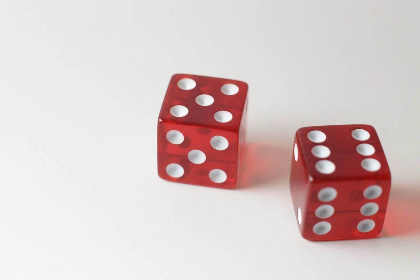 NEW Loaded Trick Transparent Red Dice Set Mis-Spotted 2, 5, 6 Only Not Weighted -