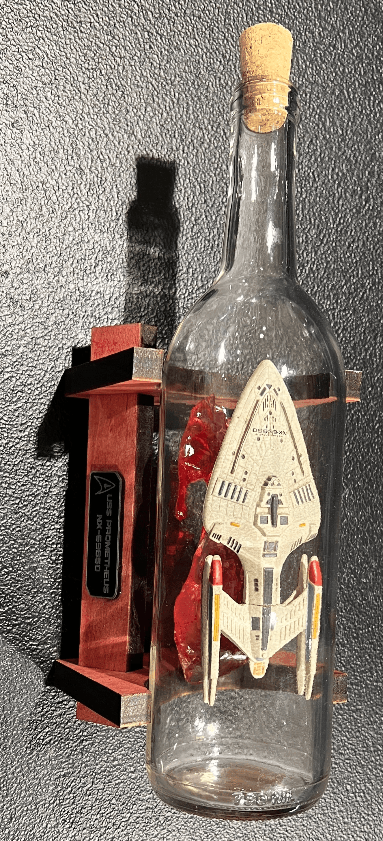 Star Trek USS Prometheus NX-59650 Starship in a Bottle - With Stand