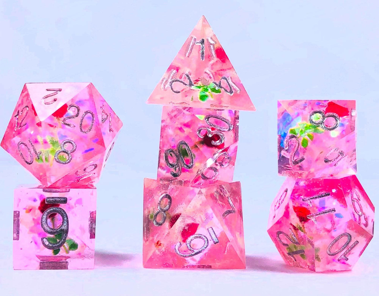 Touching Love 7-Dice Set Resin Sharp Edge RPG DND -