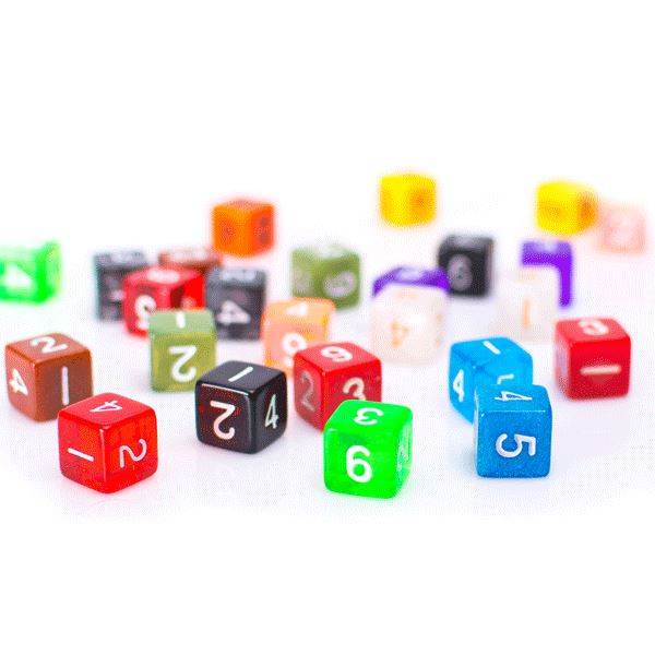 6 Sided Dice | 25 Count Assorted | Multi Colored D6s -
