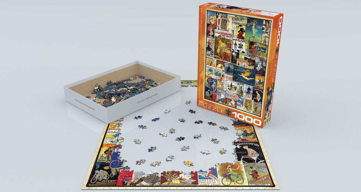 Puzzle: Vintage Art Collages - Vintage Bicycle Posters -