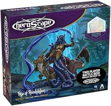Renegade Game Studios Heroscape: Battle for The Wellspring Battle Box - Standard Edition | 2 Players, Ages 14 and up Contains 6 Miniatures, Terrain and Exclusive Wellspring Water Tiles! -