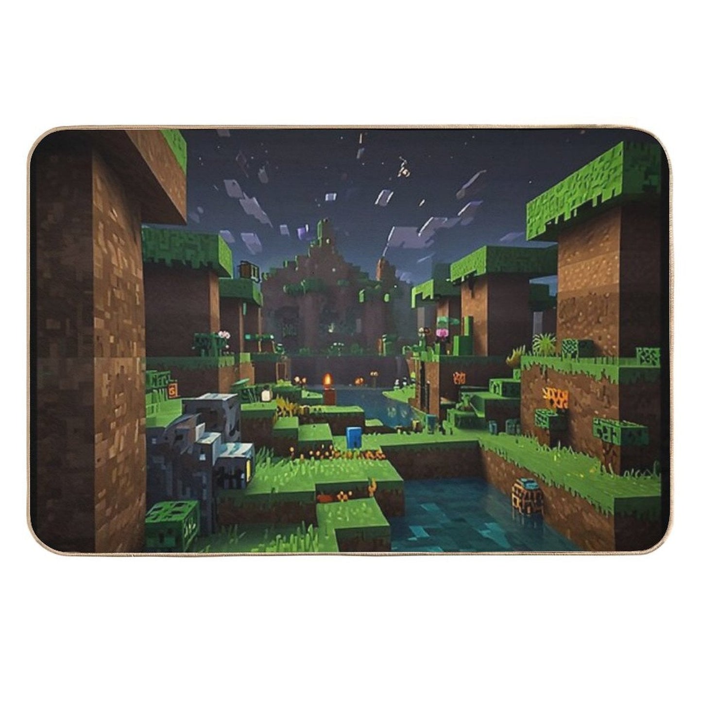Minecraft Night Stain-Proof Bath Mat