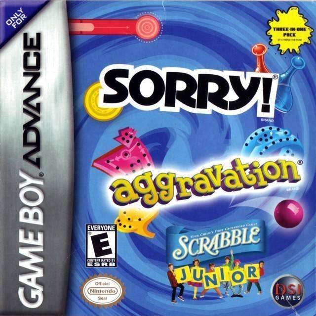 Aggravation/ Sorry/ Scrabble Jr (Gameboy Advance) - Game Manual Only