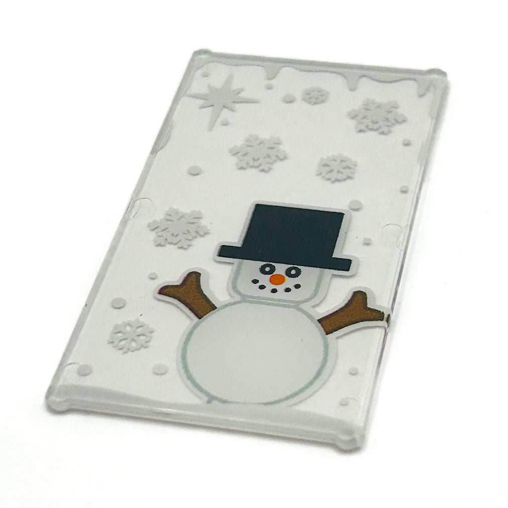Snowman Winter Village 4x6 Glass Window made with LEGO part - B3 Customs -
