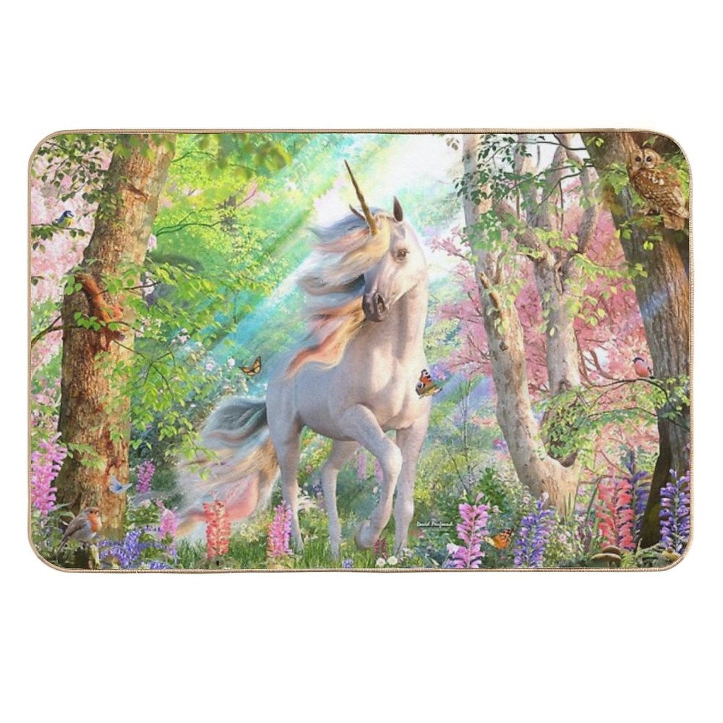 Unicorn Enchanted Forest Slip-Resistant Bath Mat