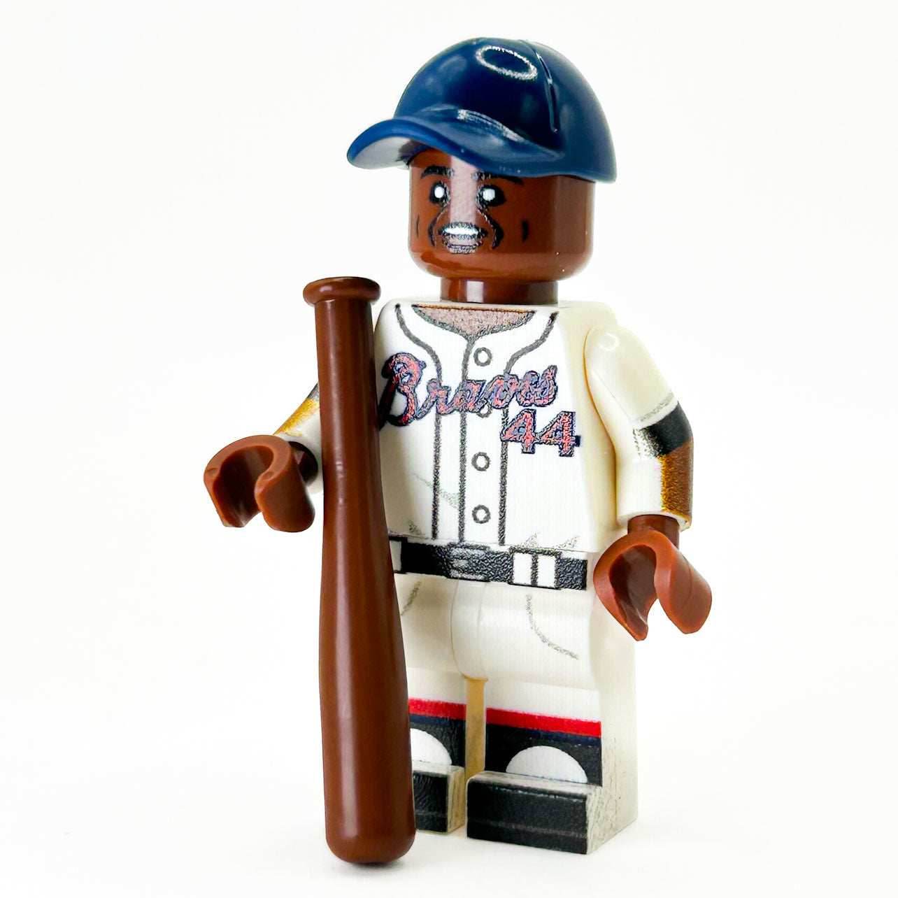 Hammerin Hank Atlanta #44 Baseball Player Minifig made using LEGO parts - B3 Customs -