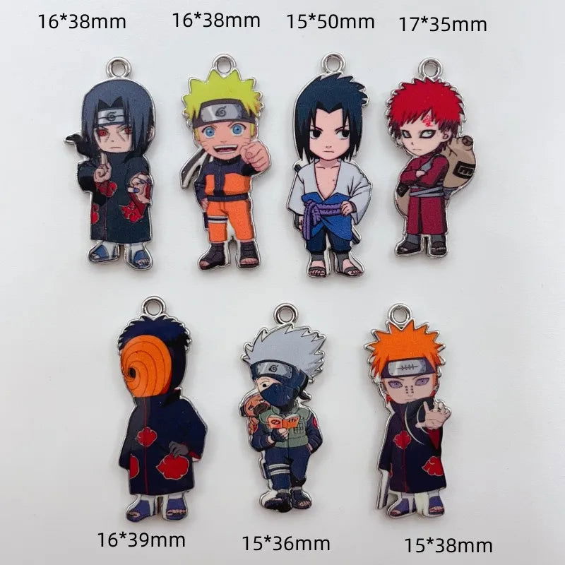 7 PCS Naruto Key Chain Charms, Anime Cartoons Character Alloy Charms Pendant
